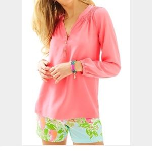 Lilly Pulitzer Elsa Top in Coral